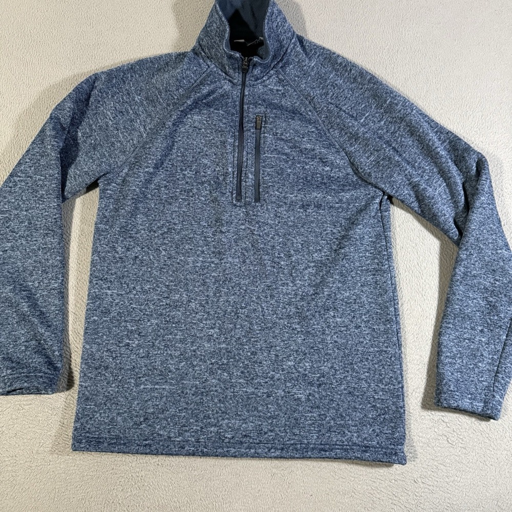 Eddie Bauer Men's Blue Fleece Jacket Quarter Zip Pullover Size Medium